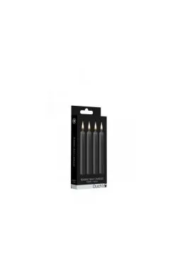 4 Bougies SM Basse Température Noires -SexToys Soldes 4 bougies sm basse temperature noires 2
