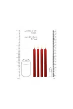 4 Bougies SM Rouges Large Basse Température -SexToys Soldes 4 bougies sm rouges large basse temperature 2