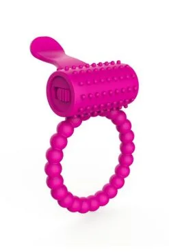 Anneau Fuschia Vibrant Silicone Langue Picot
