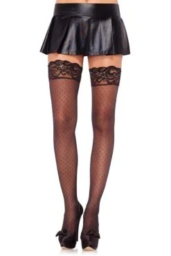 Bas Autofixant Chic Motif Effet Point De Croix