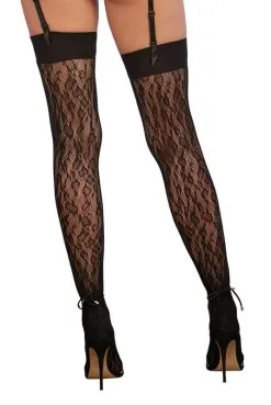 Bas Noir Résille Motif Léopard -SexToys Soldes bas noir resille motif leopard 3