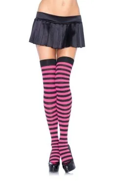 Bas Nylon à Rayures Bicolores -SexToys Soldes bas nylon a rayures bicolores 7