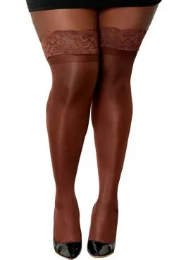 Bas Nylon Autofixant Couleur Café Grande Taille -SexToys Soldes bas nylon autofixant couleur cafe grande taille 2