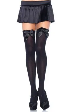 Bas Opaques Nœud Satin -SexToys Soldes bas opaques noeud satin 3