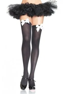 Bas Opaques Nœud Satin -SexToys Soldes bas opaques noeud satin 6