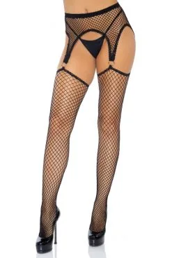 Bas Porte Jarretelles Anneaux Résille Industrielle