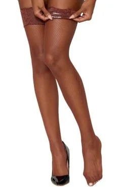 Bas Résille Autofixant Couleur Café -SexToys Soldes bas resille autofixant couleur cafe 4