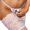 Bas Résille Autofixant Large Jarretière Dentelle Blanc