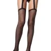 Bas Résille Grande Taille Avec Porte Jarretelles Droits Dentelle Intégré