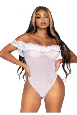 Body Blanc Sexy Avec Dentelle -SexToys Soldes body blanc sexy avec dentelle 2