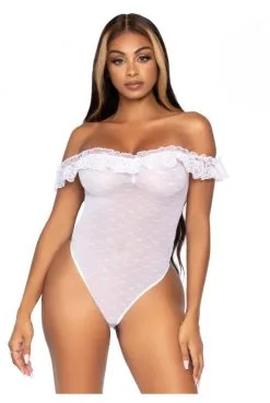Body Blanc Sexy Avec Dentelle -SexToys Soldes body blanc sexy avec dentelle 3