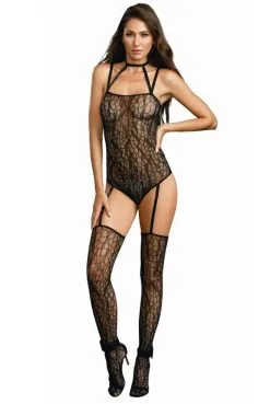 Body Combinaison Bodystocking Jarretelles Motifs Serpent -SexToys Soldes body combinaison bodystocking jarretelles motifs serpent 2