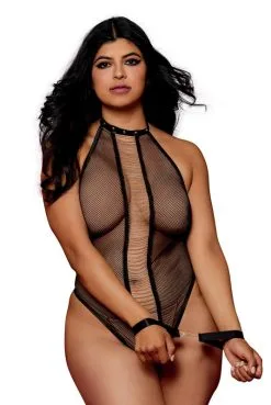 Body Fetish Grande Taille Résille Noir Chainettes Et Menottes -SexToys Soldes body fetish grande taille resille noir chainettes et menottes 2