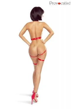 Body Fetish Harnais Rouge Porte Jarretelles Jarretières Satinés -SexToys Soldes body fetish harnais rouge porte jarretelles jarretieres satines 3