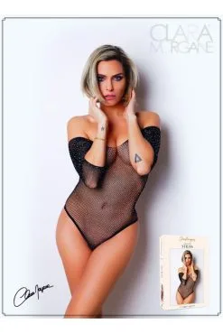 Body Fine Résille Et Strass Manches Epaules Nues -SexToys Soldes body fine resille et strass manches epaules nues 2