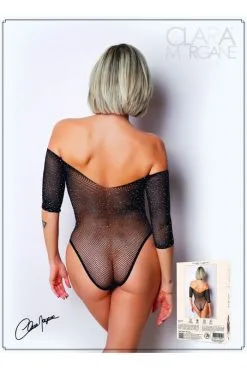 Body Fine Résille Et Strass Manches Epaules Nues -SexToys Soldes body fine resille et strass manches epaules nues 3