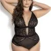 Body Noir Dentelle Et Résille Grande Taille