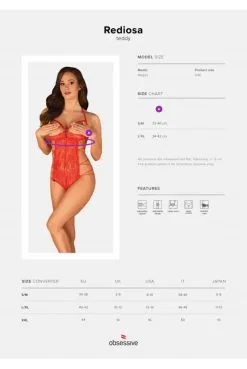 Body Ouvert Rouge Rediosa -SexToys Soldes body ouvert rouge rediosa 4