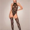 Body Résille Jarretières Bas Intégrés