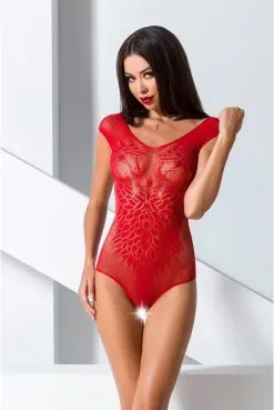 Body Sexy Transparent Ouvert Rouge