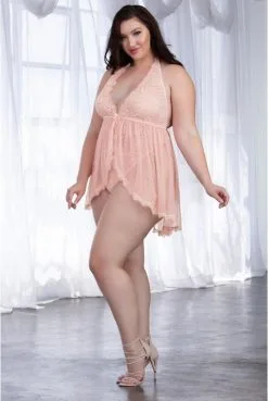 Body String Grande Taille Décolleté Effet Nuisette Babydoll Ouverte