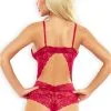 Body Tanga Dentelle Rouge Dos Ouvert
