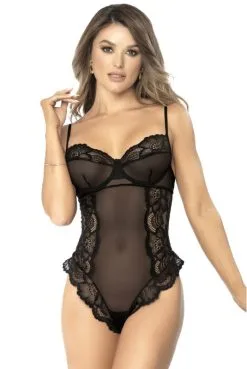 Body Transparent Fine Résille Et Dentelle Noire -SexToys Soldes body transparent fine resille et dentelle noire 2