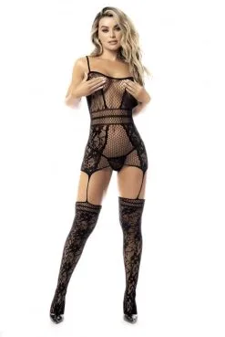 Bodystocking Combi Bas Résille Décolletés à Bretelles -SexToys Soldes bodystocking combi bas resille decolletes a bretelles 6