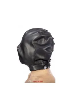 Cagoule BDSM Fermée Simili Cuir -SexToys Soldes cagoule bdsm fermee simili cuir 2