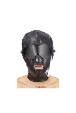 Cagoule Simili Cuir Bandeau Amovible