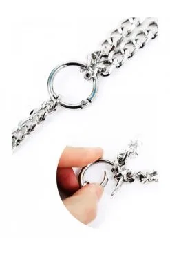 Chaine Argentée Collier Menottes Poignet -SexToys Soldes chaine argentee collier menottes poignet 3