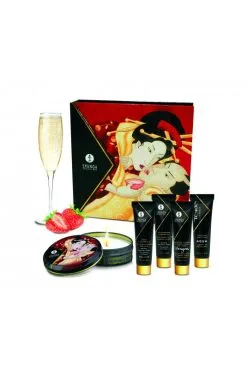 Coffret Secret De Geisha Vin Pétillant Fraise Shunga