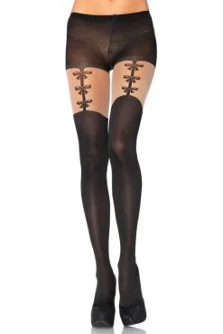 Collant à Motif Faux Porte Jarretelles LegAvenue
