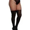 Collant Grande Taille Style Porte Jarretelles Filet