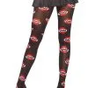 Collant Motifs Bouche Vampire