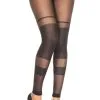 Collant Noir Sans Pied Bandes Opaques