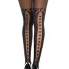Collant Semi Opaque Noir Effet Bas Fantaisie