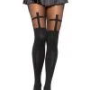 Collant Semi Opaque Noir Motif Croix Gothique