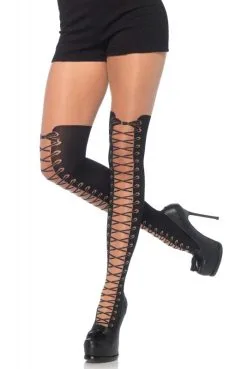 Collants Fausses Cuissardes Lacées Leg Avenue