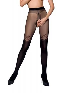 Collants Ouverts Effets Bas ArabesqueTI012 20/40 Deniers - Noir -SexToys Soldes collants ouverts effets bas arabesqueti012 20 40 deniers noir 1