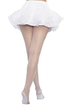 Collants Résille Blanc Pieds Renforcés
