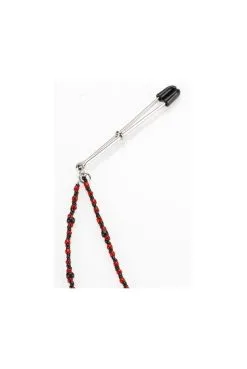 Collier Et Pinces Seins Perles Rouge -SexToys Soldes collier et pinces seins perles rouge 2