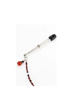 Collier Pinces Seins Perles Rouges -SexToys Soldes collier pinces seins perles rouges 2