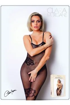 Combi BodyStocking Fine Résille Ouverte Grandes Fleurs -SexToys Soldes combi bodystocking fine resille ouverte grandes fleurs 2