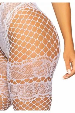 Combi Bodystocking Ouvert Effet 3 Pièces Blanche -SexToys Soldes combi bodystocking ouvert effet 3 pieces blanche 4