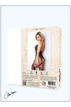 Combi BodyStocking Résille Seins Nus Motif Laçage -SexToys Soldes combi bodystocking resille seins nus motif lacage 5