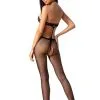 Combi Bodystocking Trikini Résille Noir