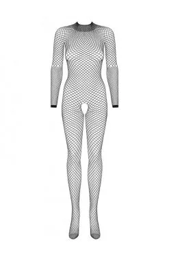 Combinaison Bodystocking Filet Manches Longues Noir -SexToys Soldes combinaison bodystocking filet manches longues noir 2