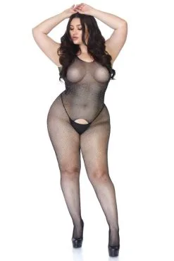 Combinaison Grande Taille Bodystocking Strass Sexy Chic Grande Ouverture -SexToys Soldes combinaison grande taille bodystocking strass sexy chic grande ouverture 3