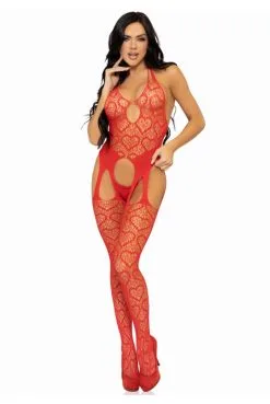 Combinaison Résille Coeur Rouge -SexToys Soldes combinaison resille coeur rouge 5